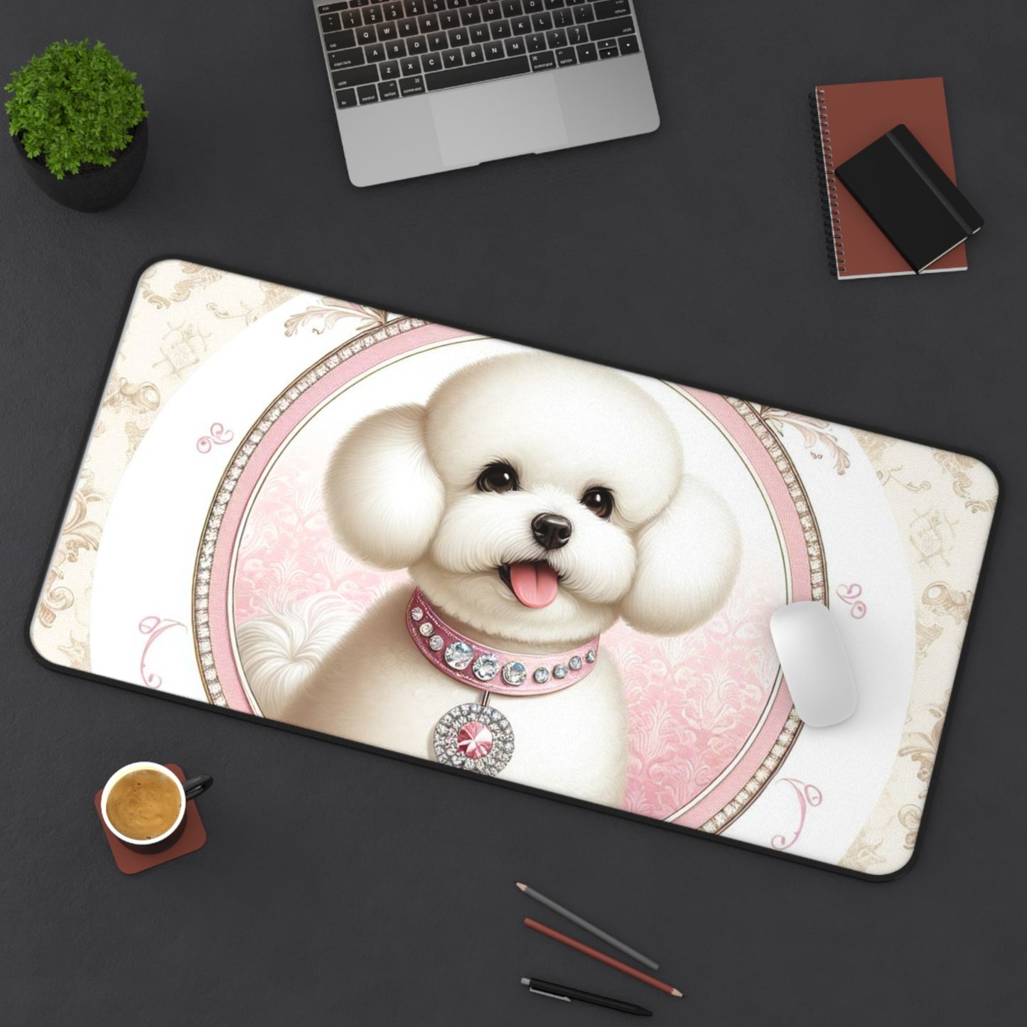 Fur Baby in Pink Desk Mat