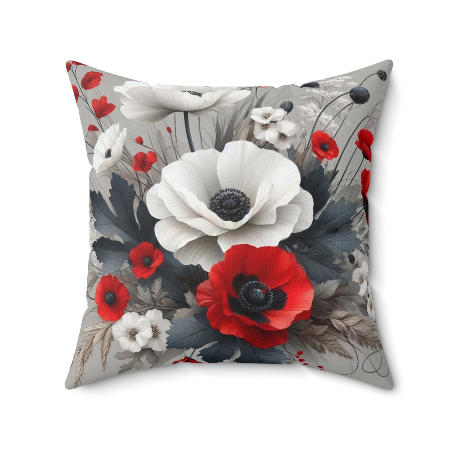 Ivory's Poppies Decorative Pillow
