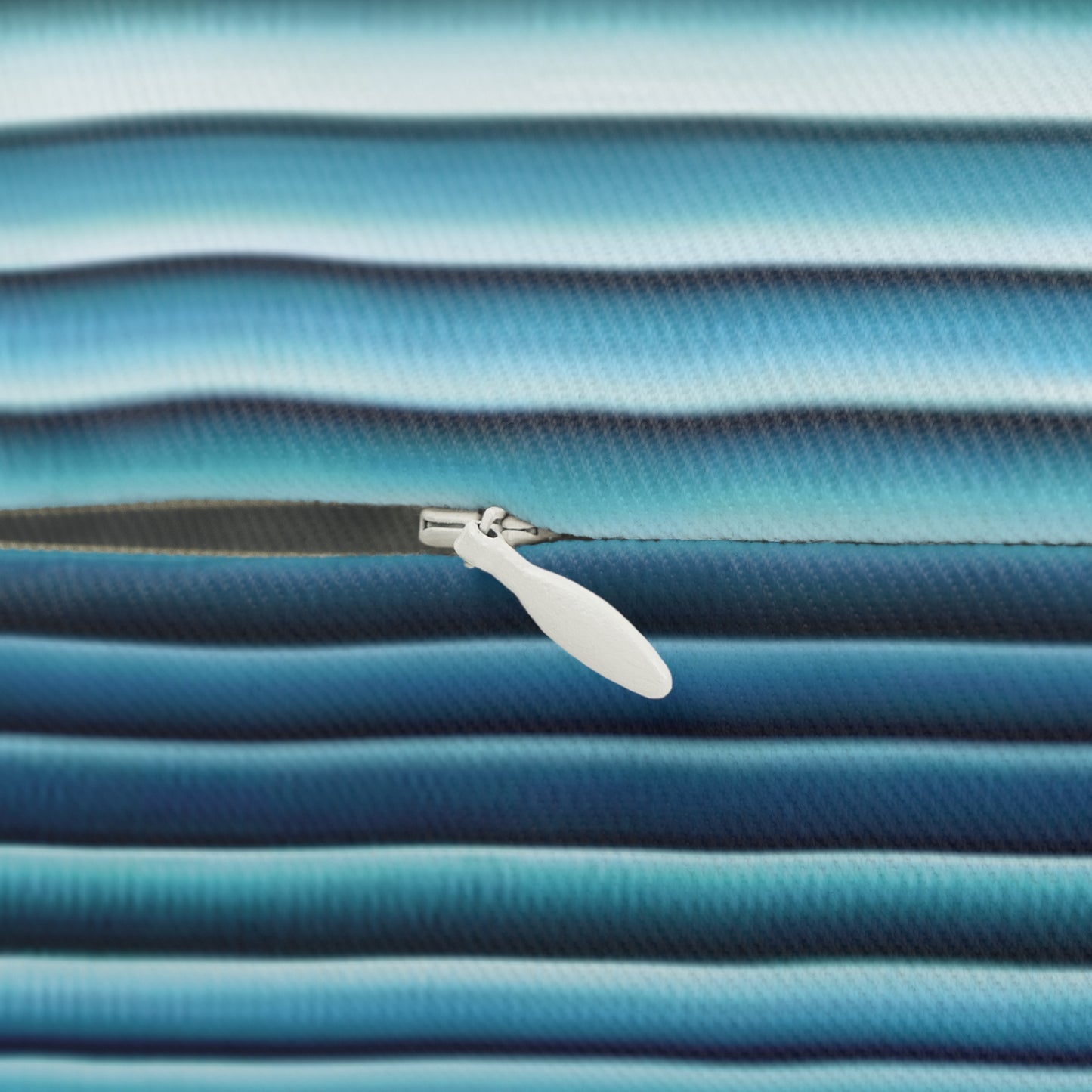 Modern Teal & White Striped Lumbar Pillow
