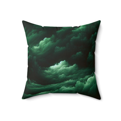 Green Clouds Square Pillow