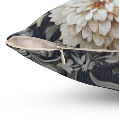 Elegant Blue/Gray Floral Decorative Pillow