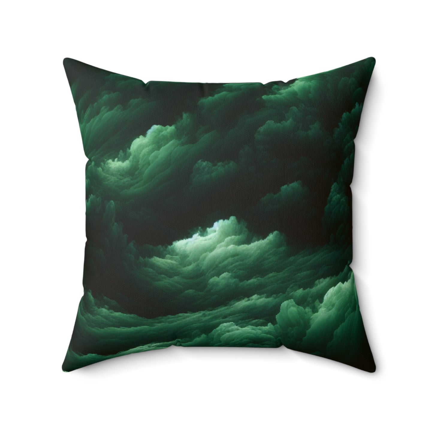 Green Clouds Square Pillow