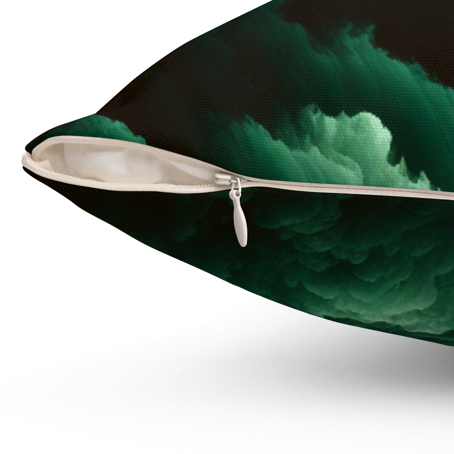 Green Clouds Square Pillow