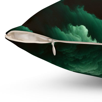 Green Clouds Square Pillow