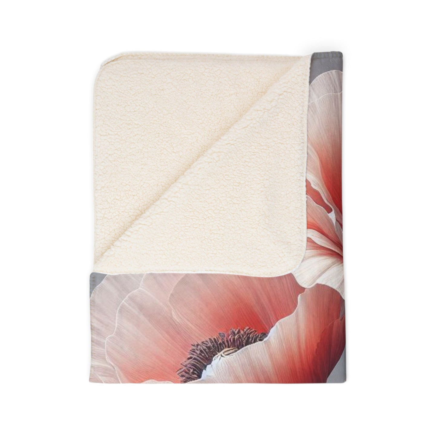 Poppy Flowers Sherpa Blanket