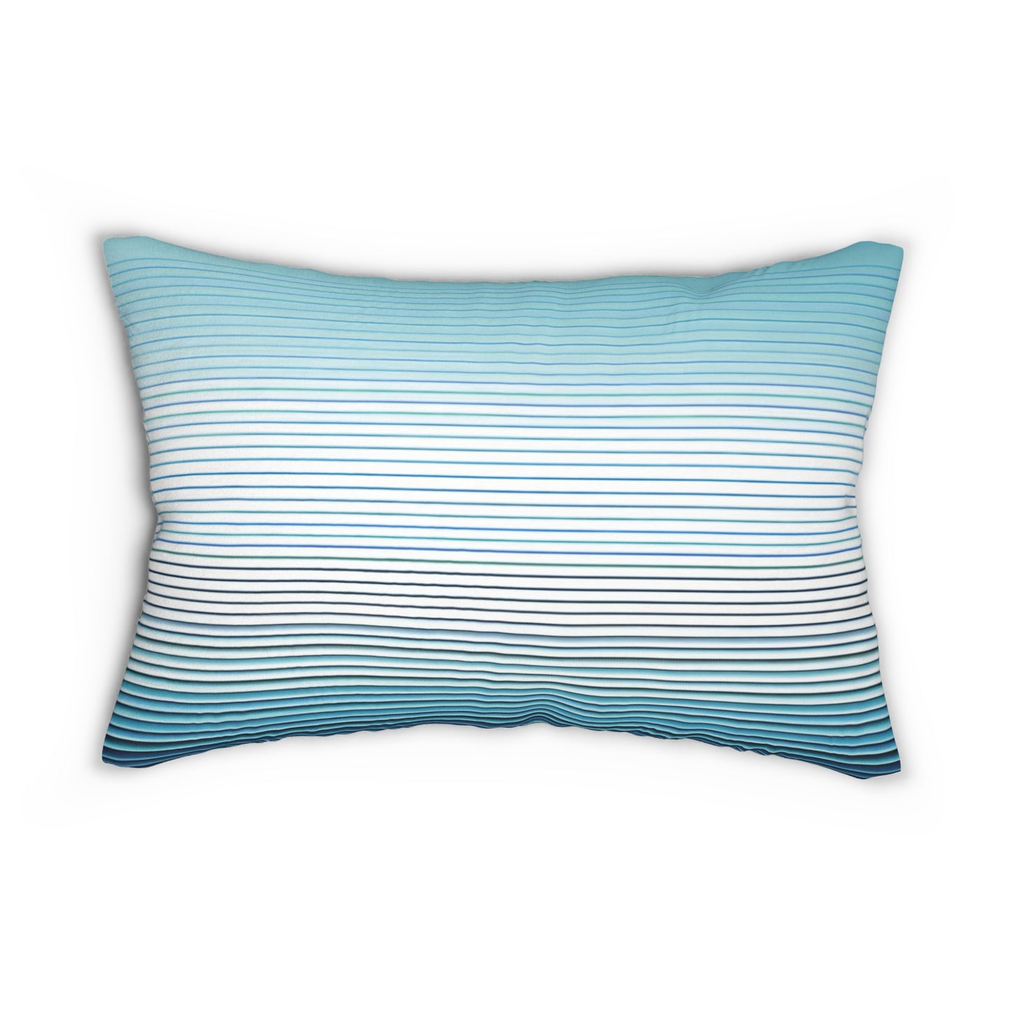 Modern Teal & White Striped Lumbar Pillow