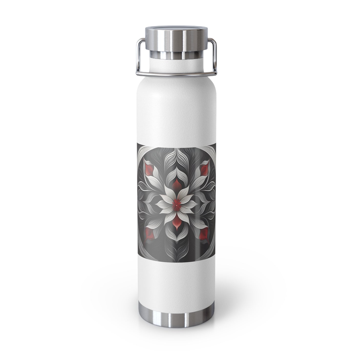 Stylish Floral Insulated Water Bottle - 22oz Copper Vacuum Flask