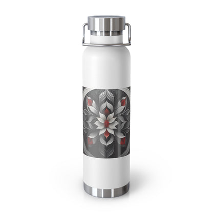 Stylish Floral Insulated Water Bottle - 22oz Copper Vacuum Flask