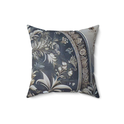 Elegant Blue/Gray Floral Decorative Pillow