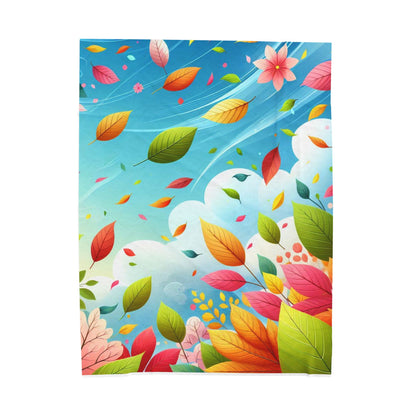 Cozy Plush Blanket - Vibrant Leaves