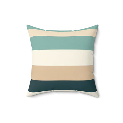 Teal Striped Contemporary Style Pillow