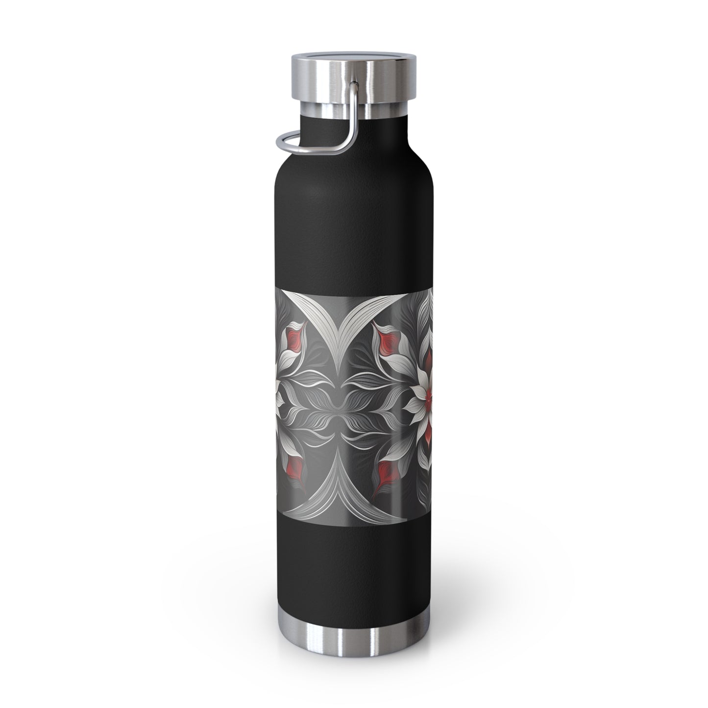 Stylish Floral Insulated Water Bottle - 22oz Copper Vacuum Flask