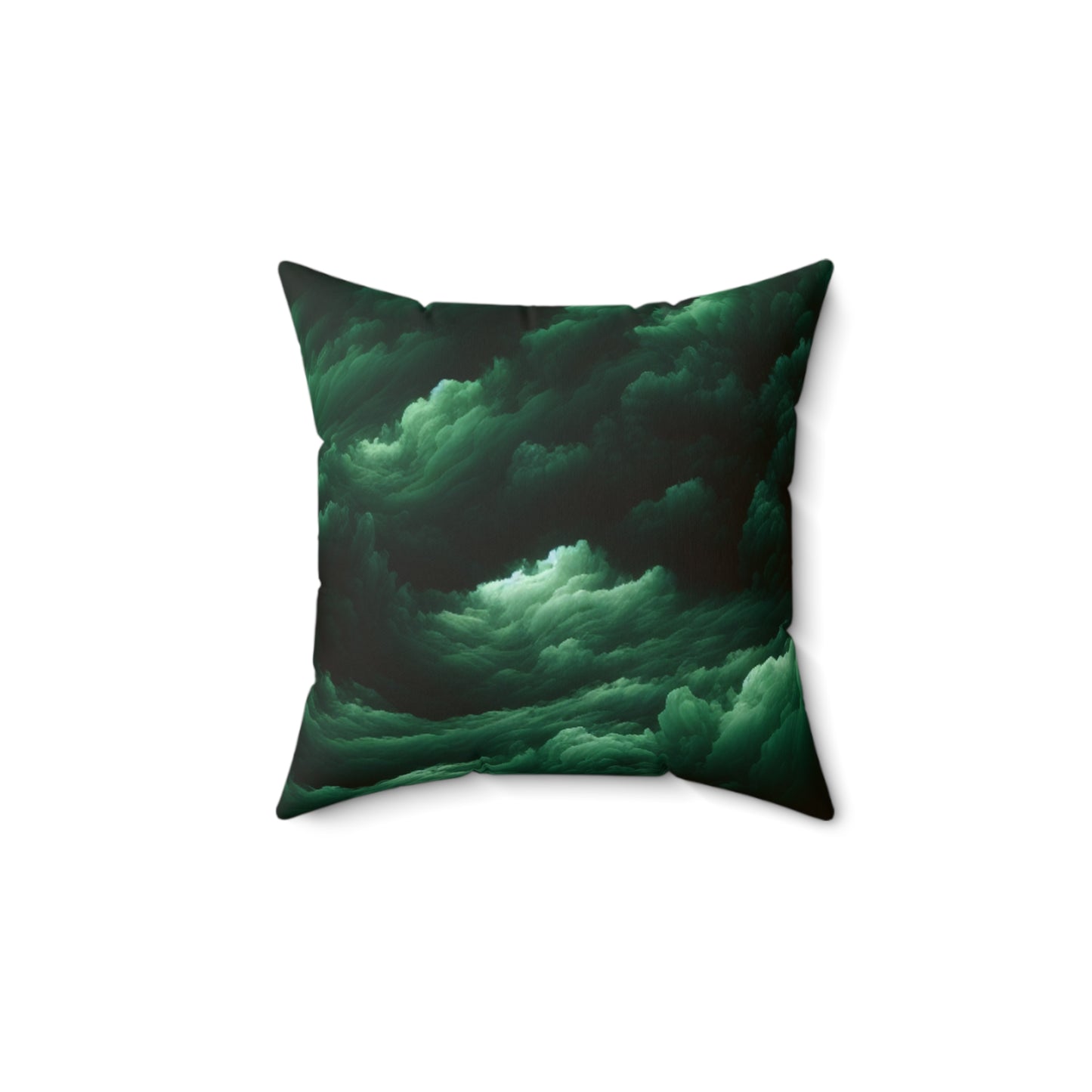 Green Clouds Square Pillow