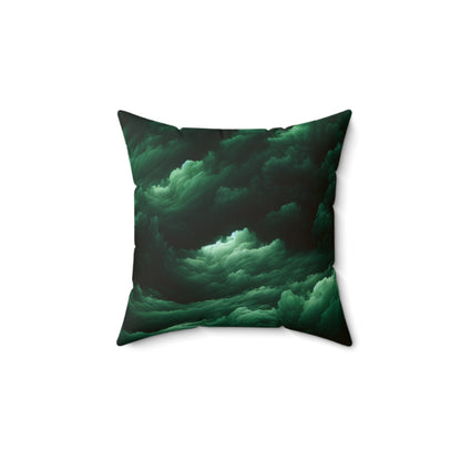 Green Clouds Square Pillow