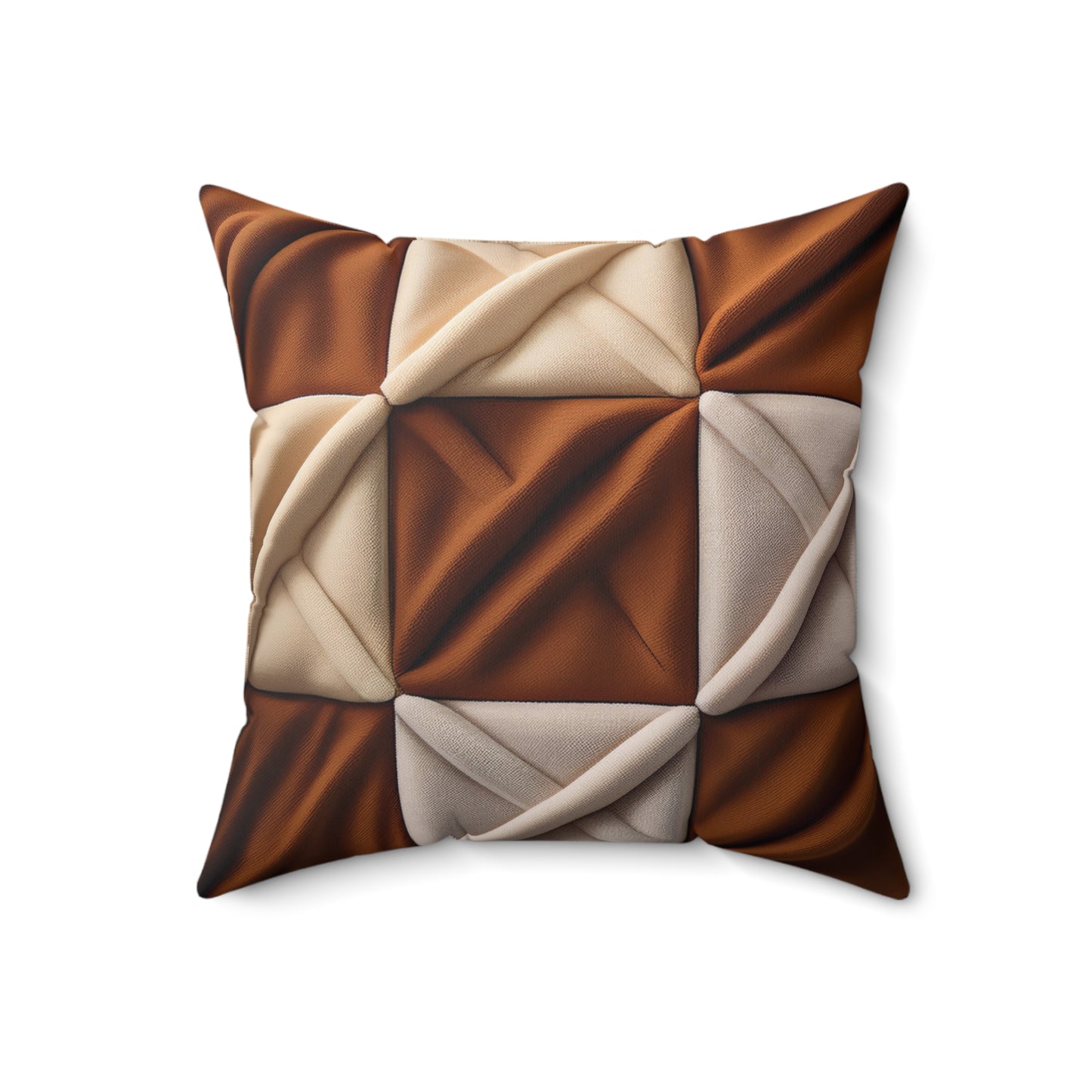 Brown Checkered Decorative Pillow