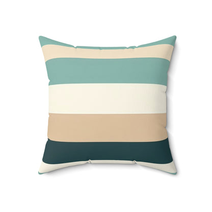 Teal Striped Contemporary Style Pillow