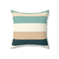 Teal Striped Contemporary Style Pillow