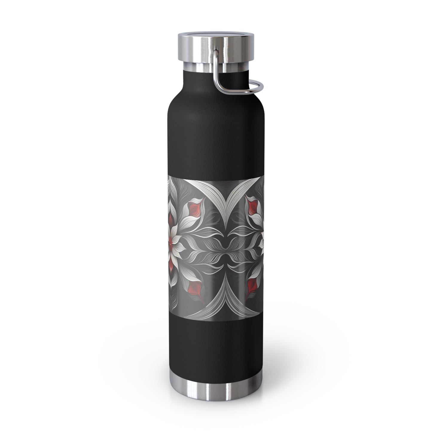 Stylish Floral Insulated Water Bottle - 22oz Copper Vacuum Flask
