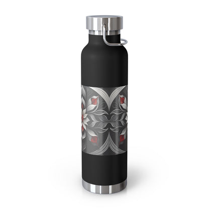 Stylish Floral Insulated Water Bottle - 22oz Copper Vacuum Flask