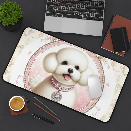 Fur Baby in Pink Desk Mat