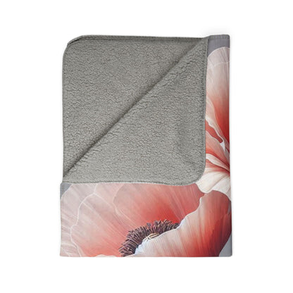 Poppy Flowers Sherpa Blanket