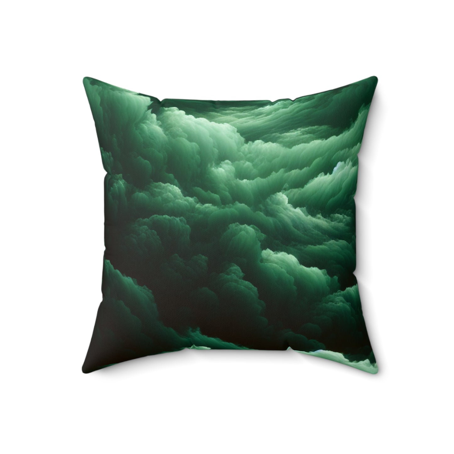 Green Clouds Square Pillow