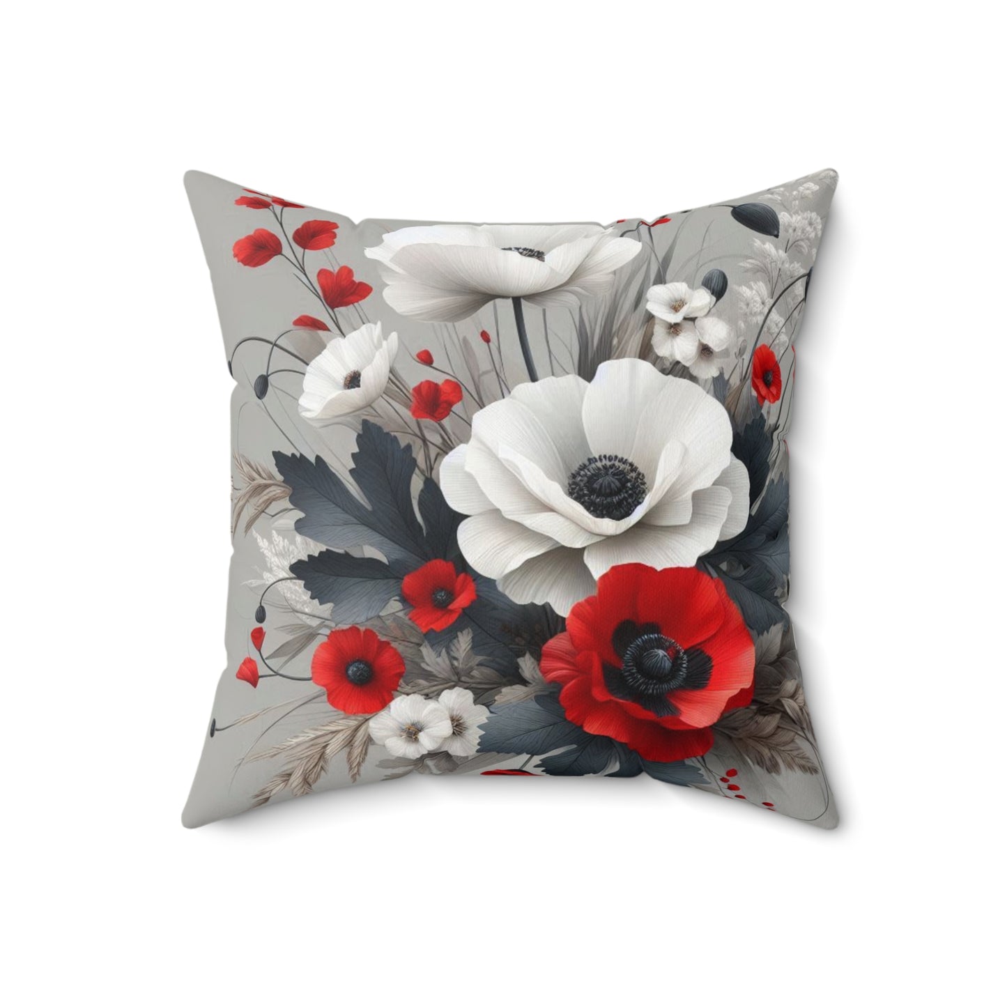 Ivory's Poppies Decorative Pillow